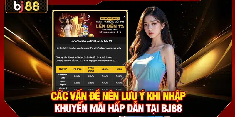 Các vấn đề nên lưu ý khi nhập khuyến mãi hấp dẫn tại BJ88